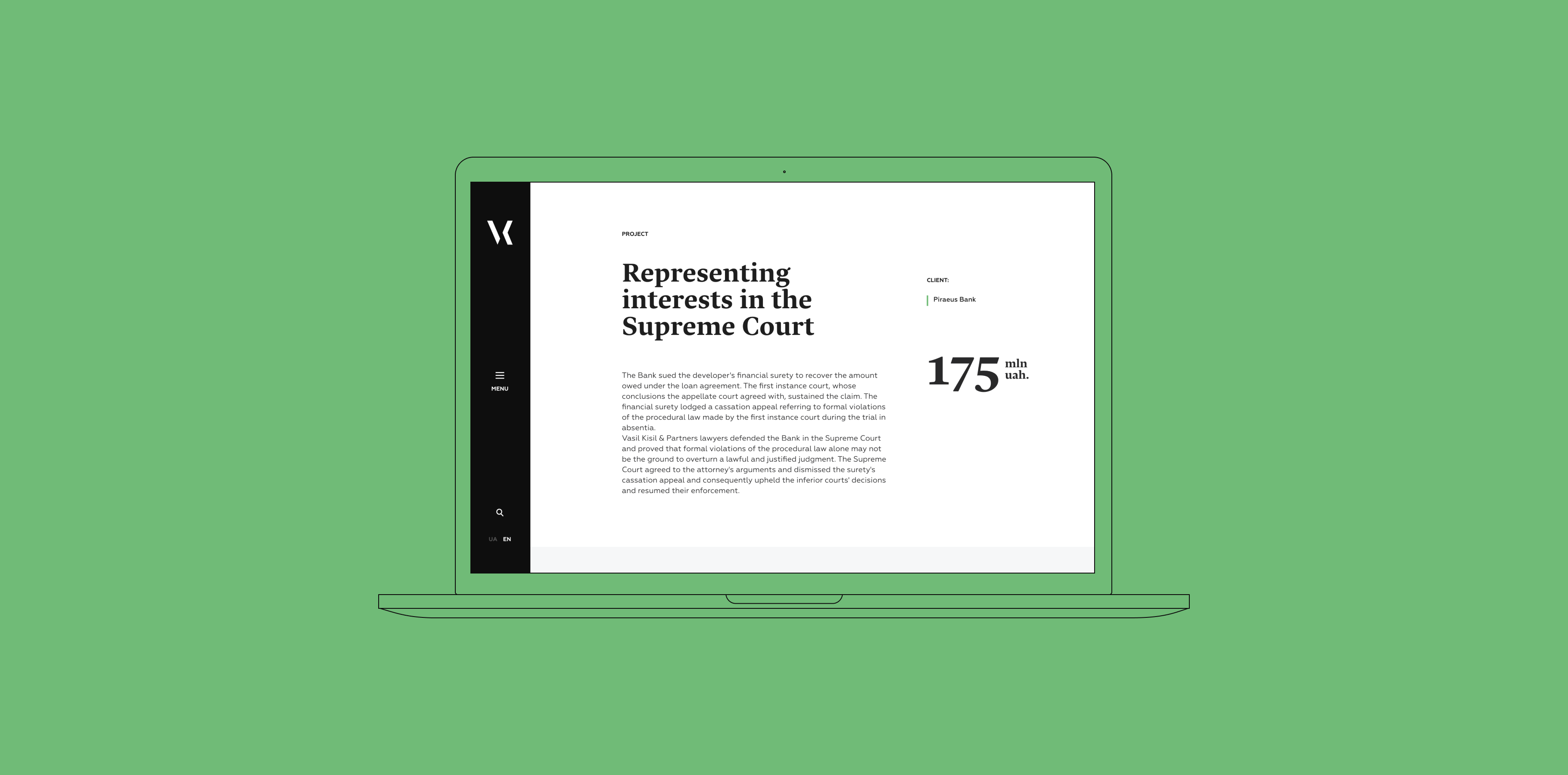 Vasyl Kisyl law firm website
